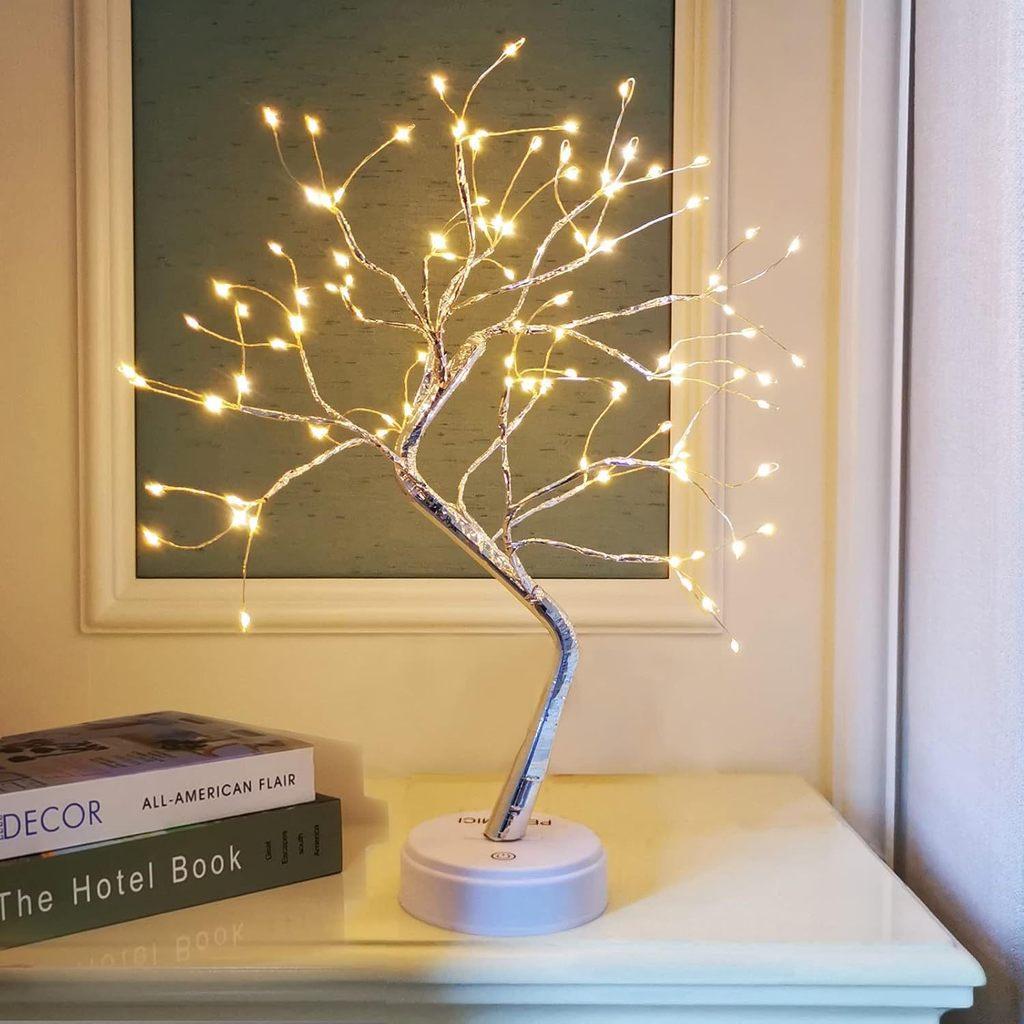Tree Shape Led Desk Lamp With Touch Control For Holiday Decoration And Night Lighting