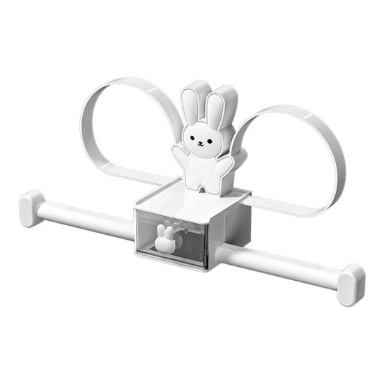 

Держатель для аксессуаров для волос с изображением кролика, настенное крепление без дрели, многофункциональная повязка на голову, резинка для волос, зажим для волос, органайзер для хранения головных уборов белый