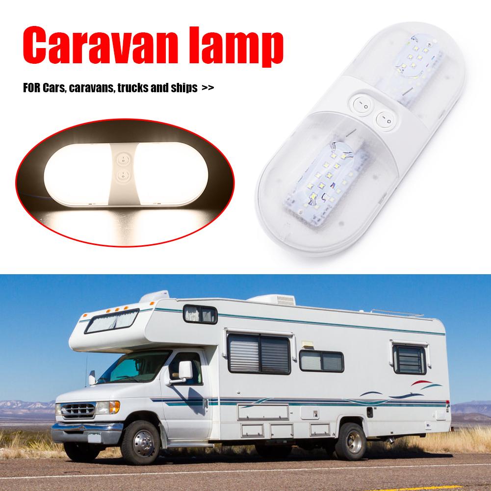 12V DC 48 LED RV Boat Ceiling Light Double Switch Dome Lamp for Marine Camper China Mainland