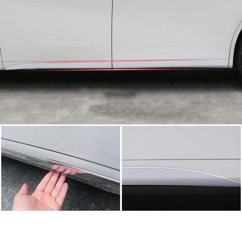 For Toyota Alphard 30 Series 2016- ABS Carbonfiber  Car Side Door Body Molding Anti-scratch Protector Side Strip Accessories
