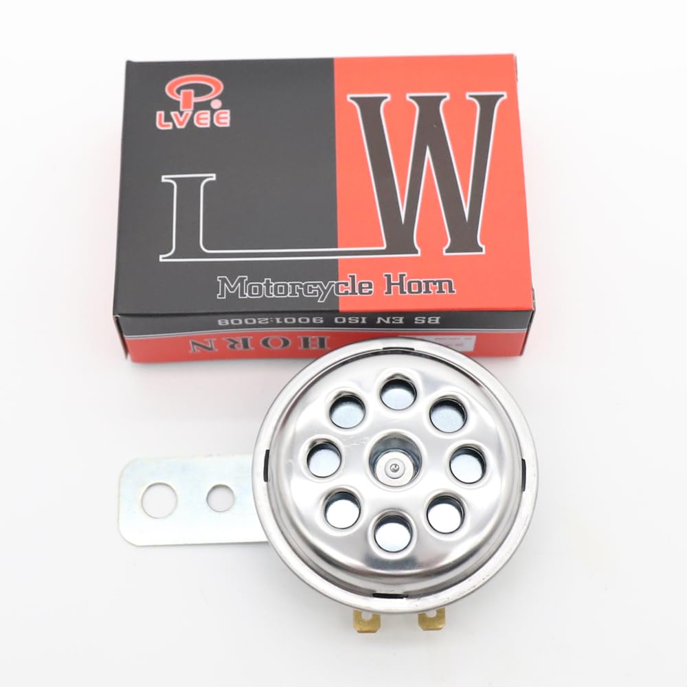 LVEE DL70 Universal Motorcycle Electric Horn Waterproof Round Loud 1.5A 105db Small Horn