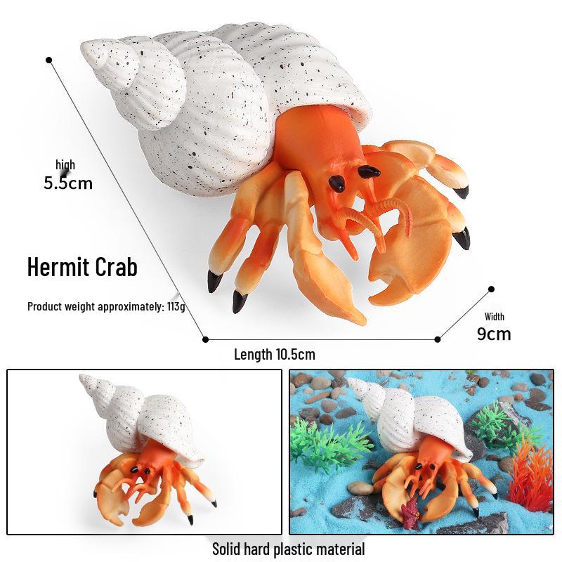 Kids Hermit Crab Simulation Toy: Underwater Plastic Marine Life Model for Science Education and Decoration