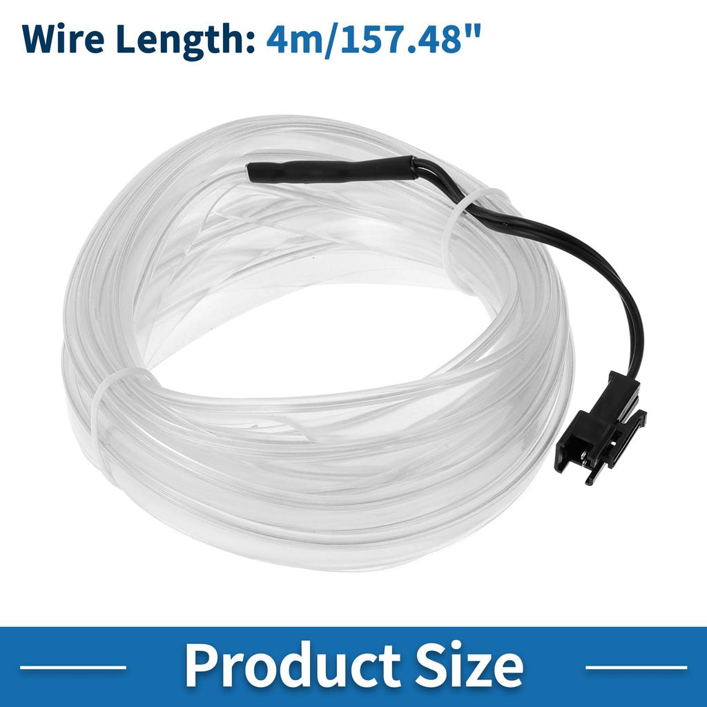 ABSOPRO 4m EL drátový kabel LED zářící řetězová světla Páskové osvětlení interiéru auta