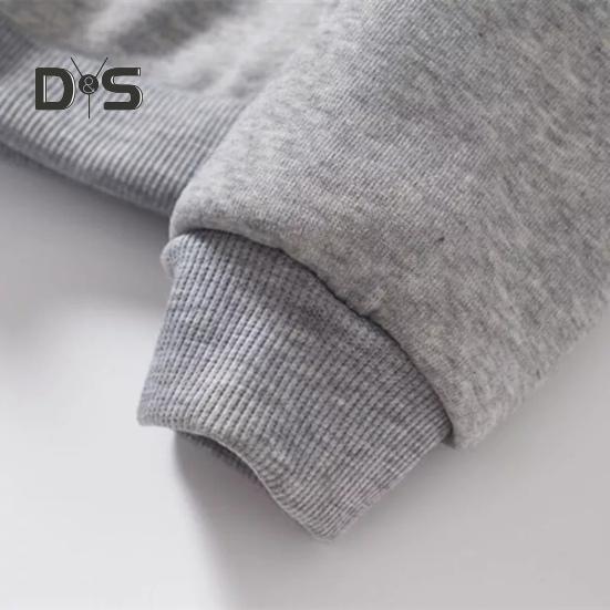 Unisex podzimní zimní mikina s kapucí elastický manžetový lem volná nášivka kapsa tlustý plyš volný jednobarevný potištěný top s kapucí