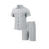Men S Summer Workwear Short Sleeve Shirt Shorts Loose Waffle Set