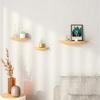 Nordic Style Wall Mounted Semicircular Wood Wall Storage Rack Background Wall Display Home Decoration Item Storage Organization