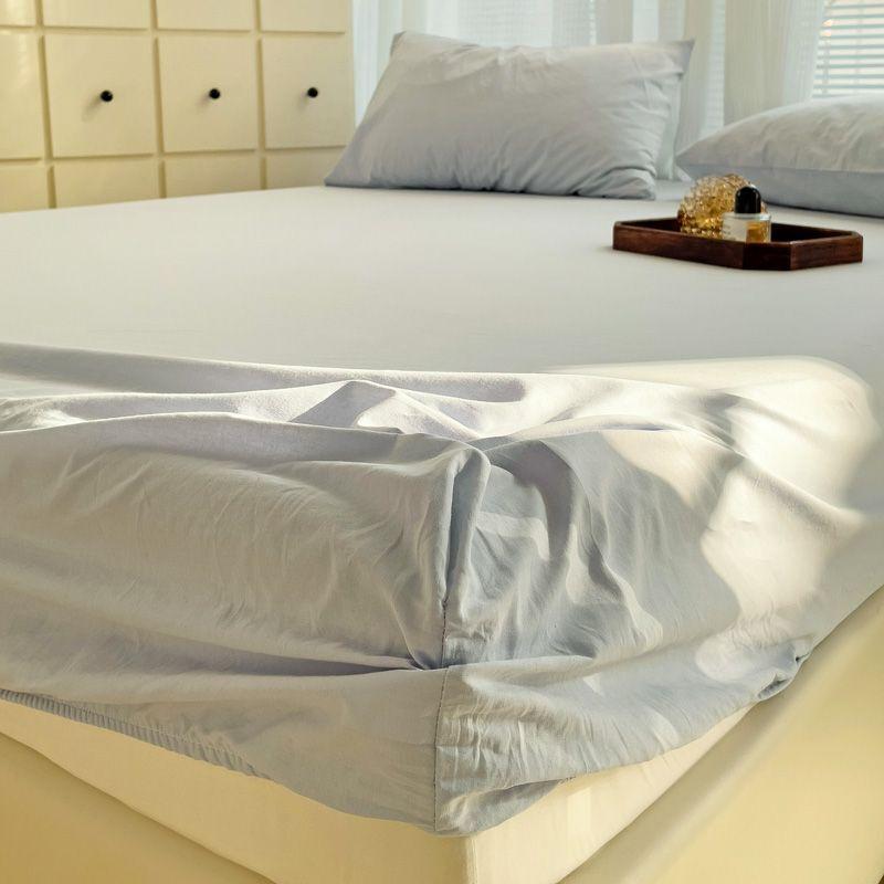 Japanese Style Washed Cotton Striped Bed Sheet Three Piece Set, Full Coverage, Non Slip Single Piece, Simmons Mattress, Dust