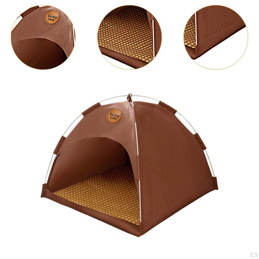 Cat Tent House Foldable Washable Semi Enclosed Soft Kitten Nest Small Dog Bed for Household