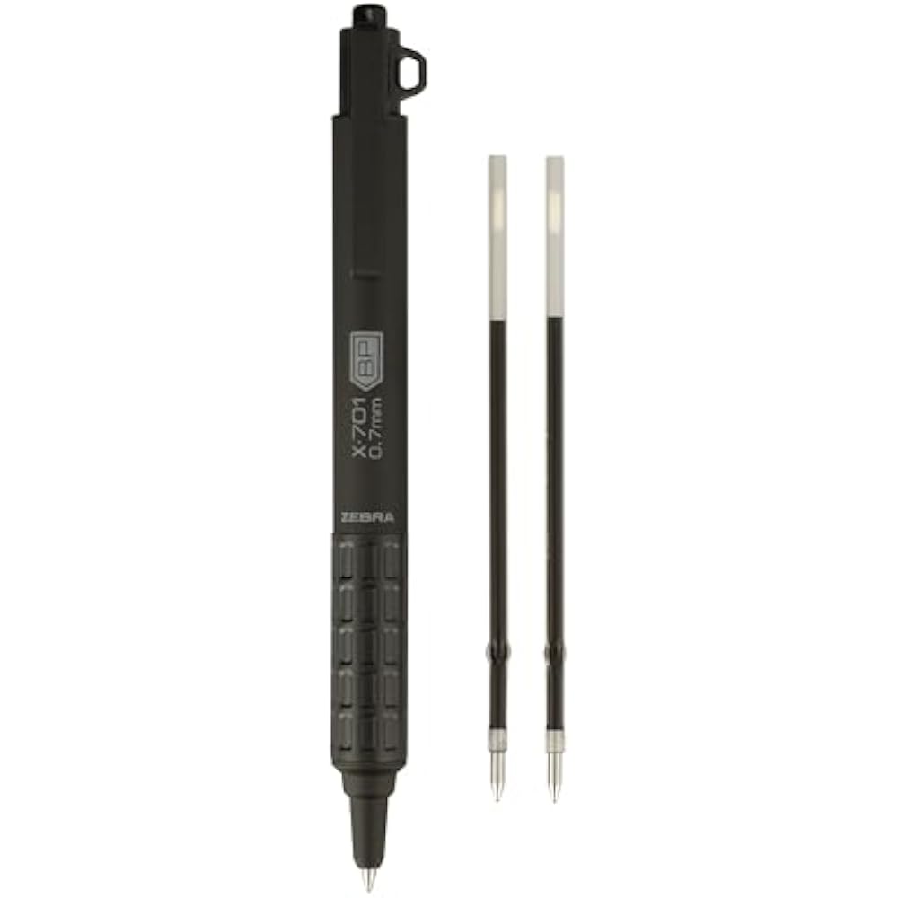 Zebra Pen (Zebra Pen) X-701 Tactical Ballpoint Pen with Bonus Refill, Fine, 0.7 Mm, Black Ink, 1 ...