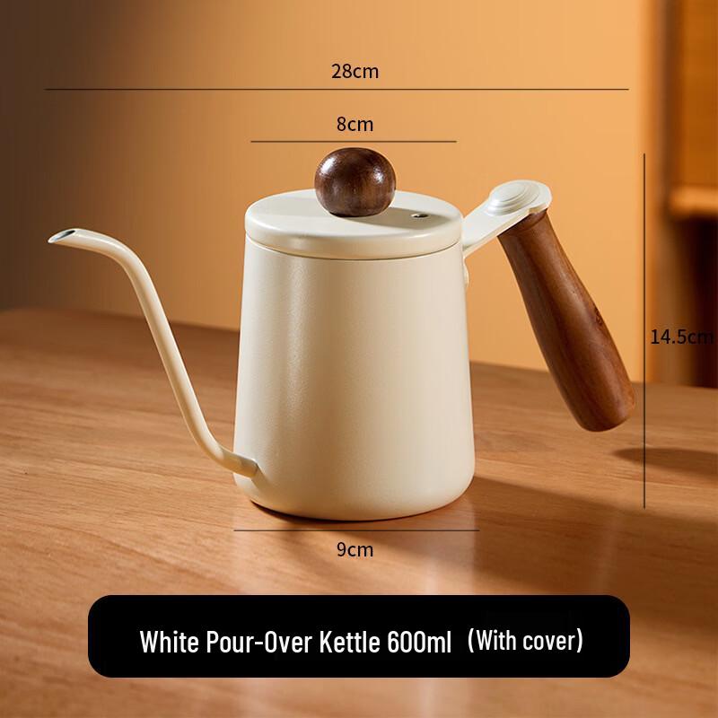 304 Stainless Steel Pour-Over Coffee Kettle with Walnut Handle