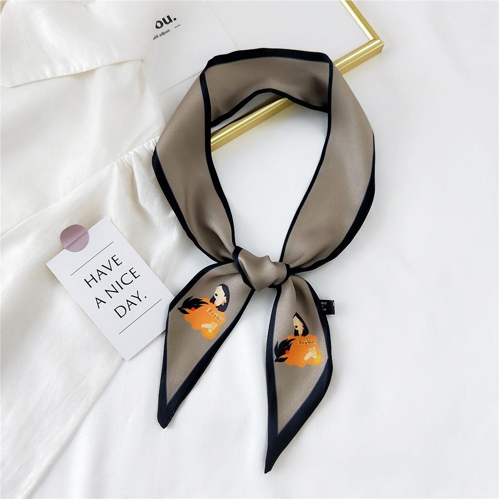 Decorative Simple Texture Silk Scarf Women'S New Style Spring And Autumn Summer Fashion Versatile Headscarf Work Scarf