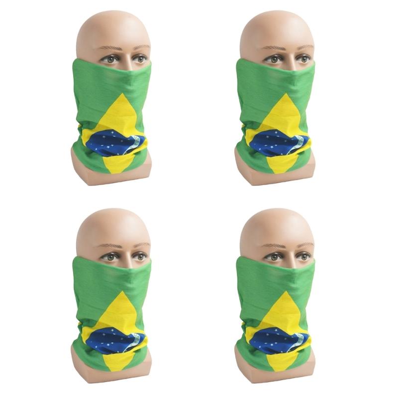 

Pack Of 4 Soccer Flag Neck Gaiter Face Cover Scarf Multifunctional Headwear For Sports Lover And Outdoor Activities