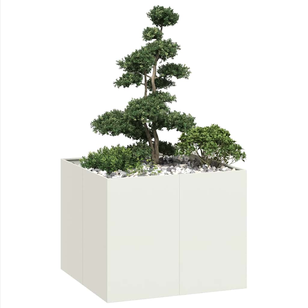 White Pot 100X100X80 Cm Steel