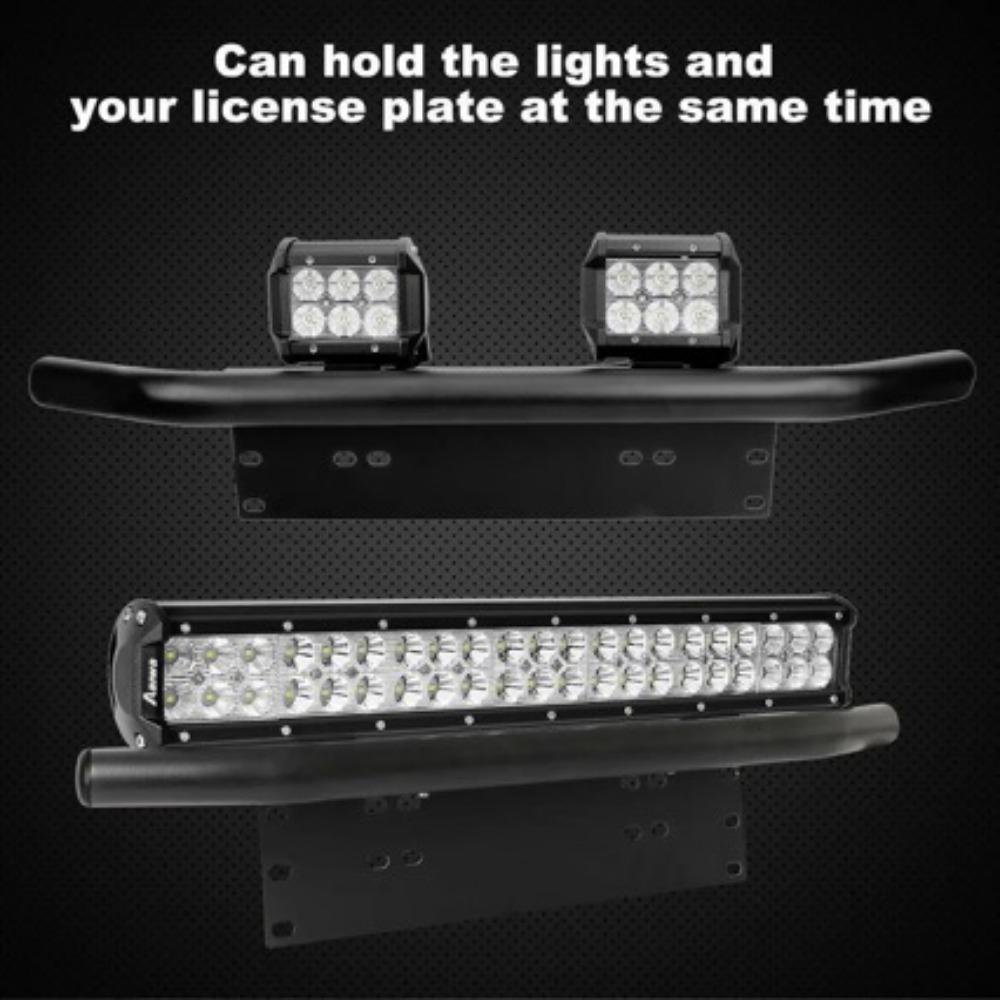 Car License Plate Bracket Buggy Plus Spotlight Bracket Front Bar Light Bracket Universal Aluminum Auxiliary Light Bracket