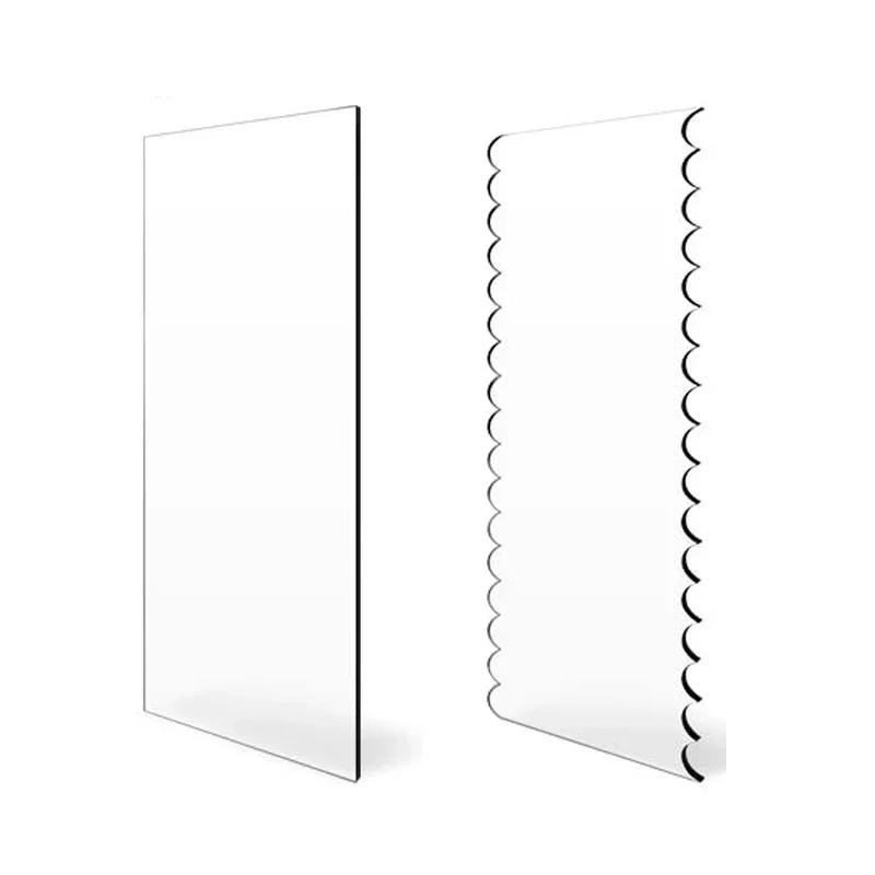 2pcs/Set Acrylic Cake Scraper Set Decorating Contour Stripe Cake Comb Saw Tooth Smoother Buttercream Frosting Scraper Cake Tools