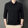 Men's Sense of Advanced Autumn Waffle Long Sleeve T-shirt Men's POLO Shirt Solid Color Casual Men's Lapel Men's Wear.