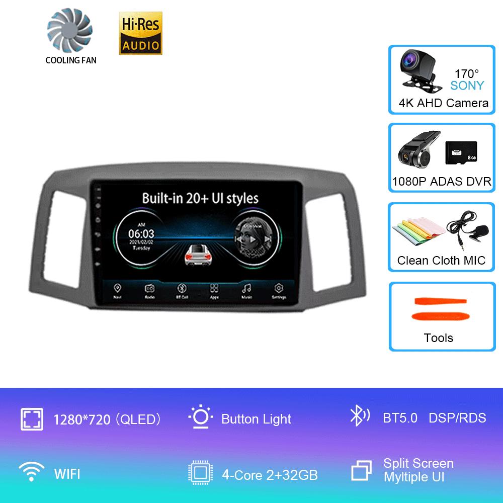 Android 14 Car Radio For JEEP Grand Cherokee 2004-2007 Car Radio Multimedia Video Player Navigation GPS Stereo wireless Carplay