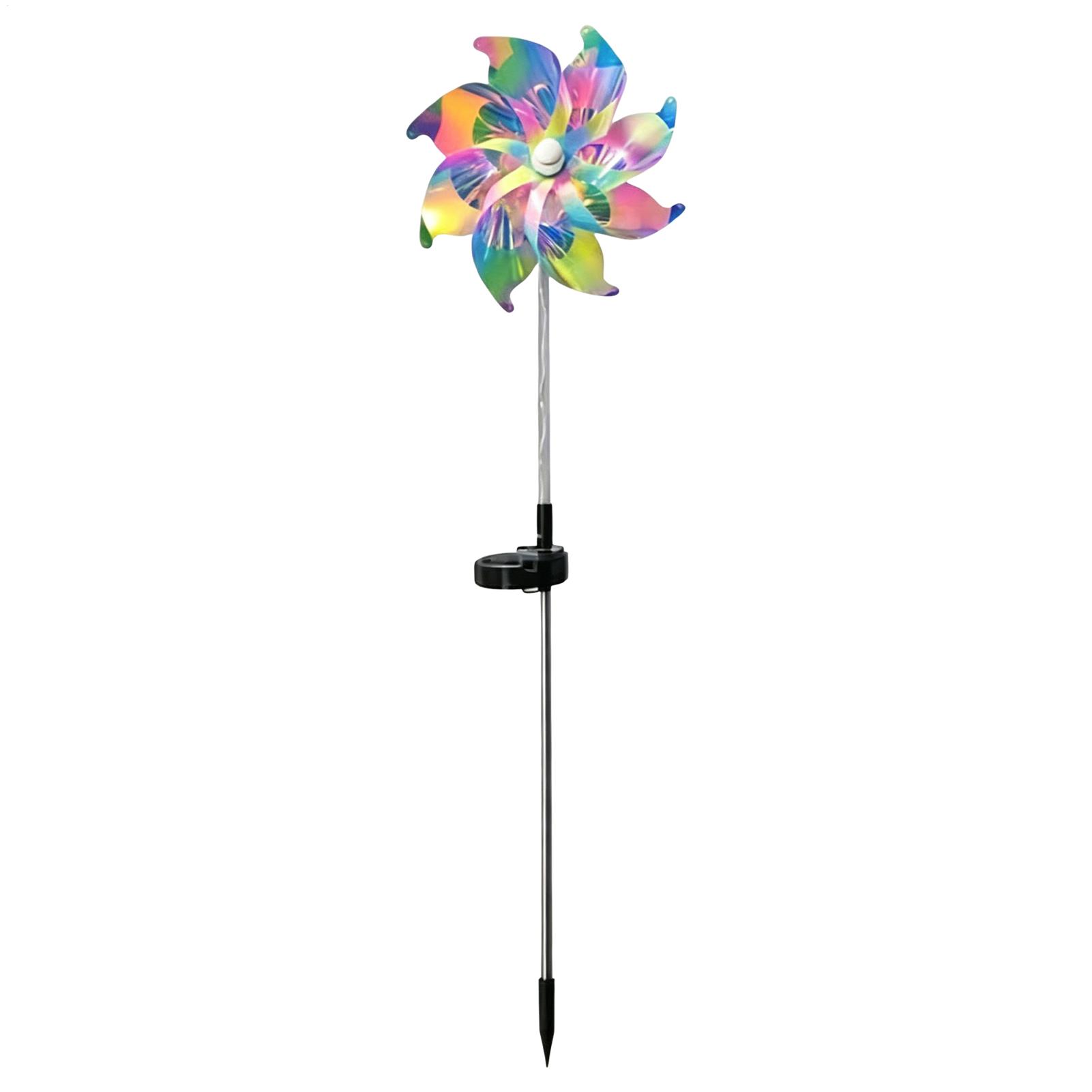 Solar Wind Spinner Colorful Waterproof Art Decor Pinwheel Wind Spinner Garden Stake For Outdoor Backyard Lawn Patio Balcony Park China Mainland