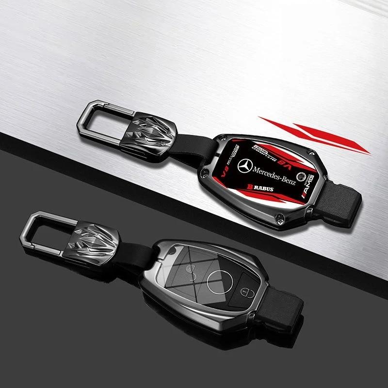Car Key Case Cover Bag For Mercedes Benz A B C E S V R-Class C43 CLA GLA GLB GLC GLK SLK SL Vito W211 W203 W204 W210 W124 AMG W2