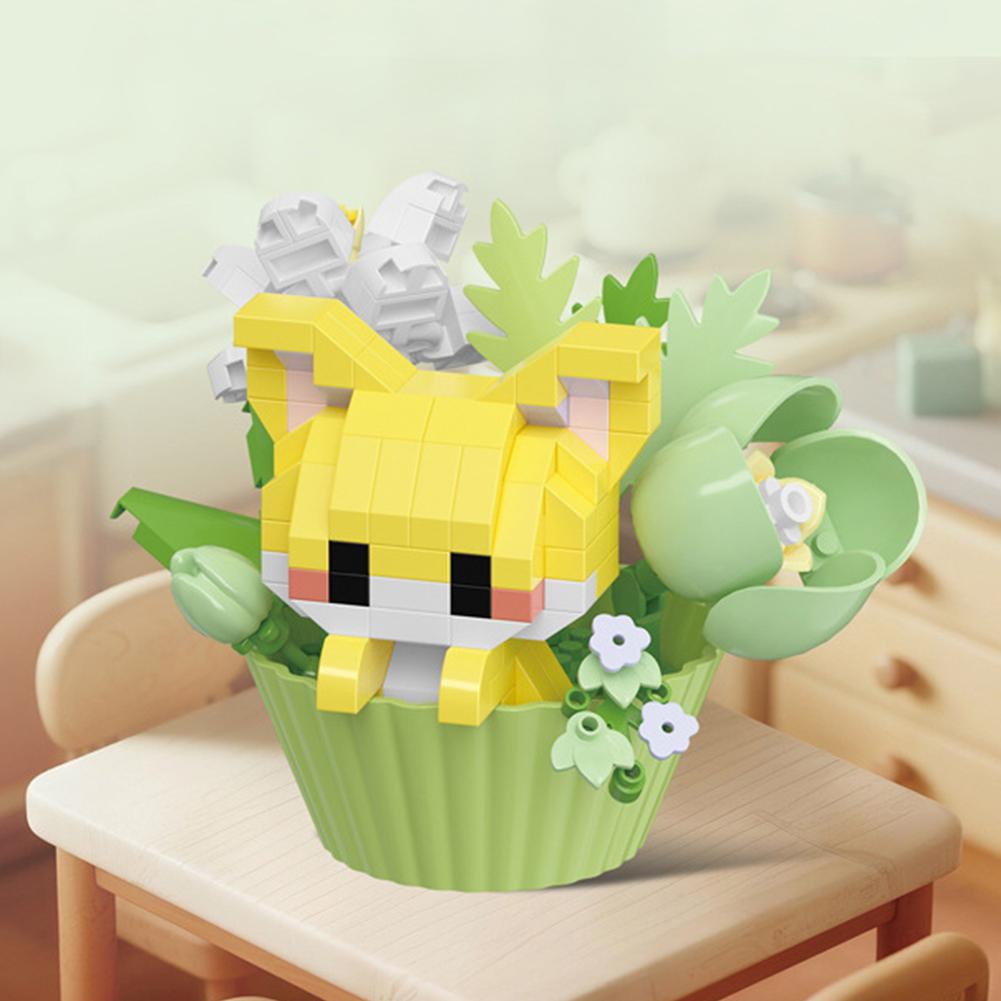 Creative Animal Building Blocks Cute Dessert Animal Cake Potted Kids Puzzle Assembly Small Toys Christmas Festival Gift Decorati