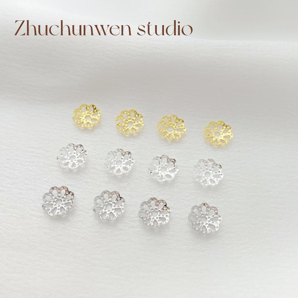 18k Gold-Filled Hollow Flower Cup Bracelet & Jewelry Spacer Beads