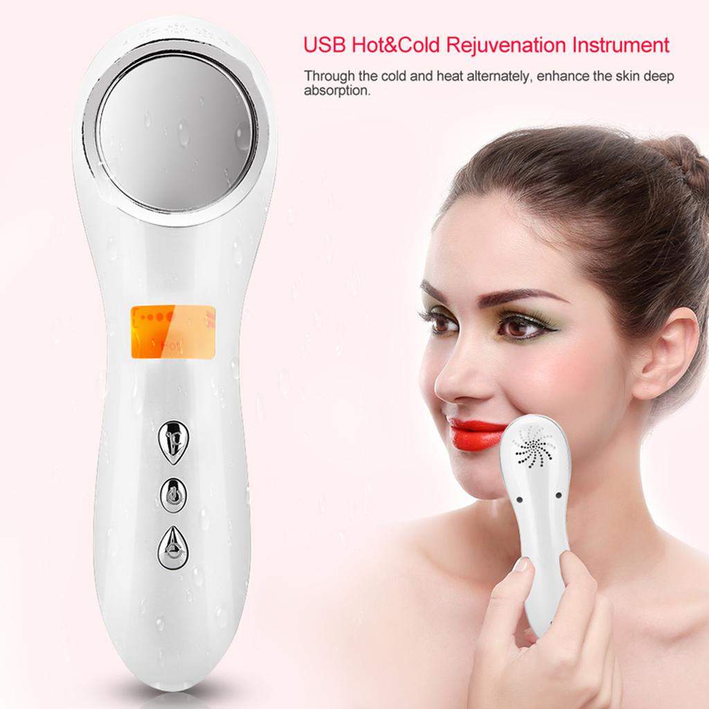 Protable USB Hot&Cold Rejuvenation Instrument Face Beauty Machine Beauty Massager 01#