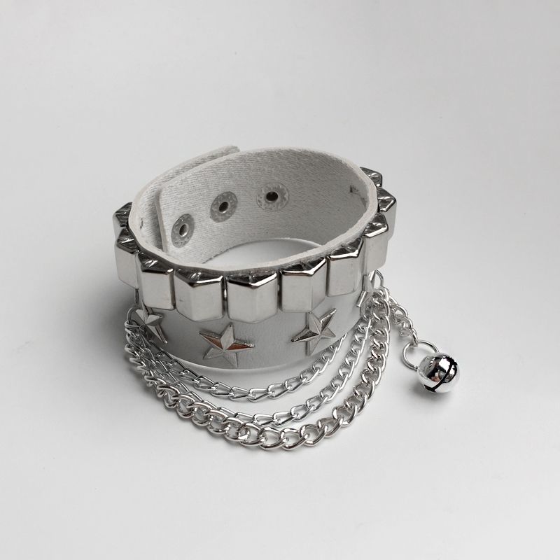 

Y2g Киберпанк Рок Браслет из ПУ кожи Милый Крутой Гяру Хип-хоп Череп XINGX Tabigoth Браслет Ювелирные изделия White Star Bracelet-Single Product