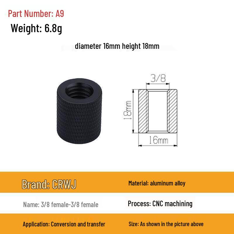 1/4 to 3/8 M4 M5 M6 M8 Screw Adapter for Tripod, Pan/Tilt Camera, Hot Shoe Mount & Light Stand