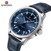 NAVIFORCE Luxury Men's Quartz Watch Original Waterproof 3ATM Watch for Men Leather Business Bracelet Calendar Montre 9248