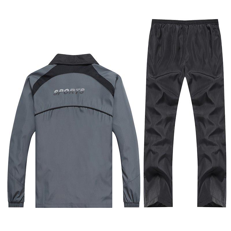 Men's Sportswear Suit Tracksuit Male Casual Active Sets Outwear 2PCS Jacket Pants Plus Size L-5XL