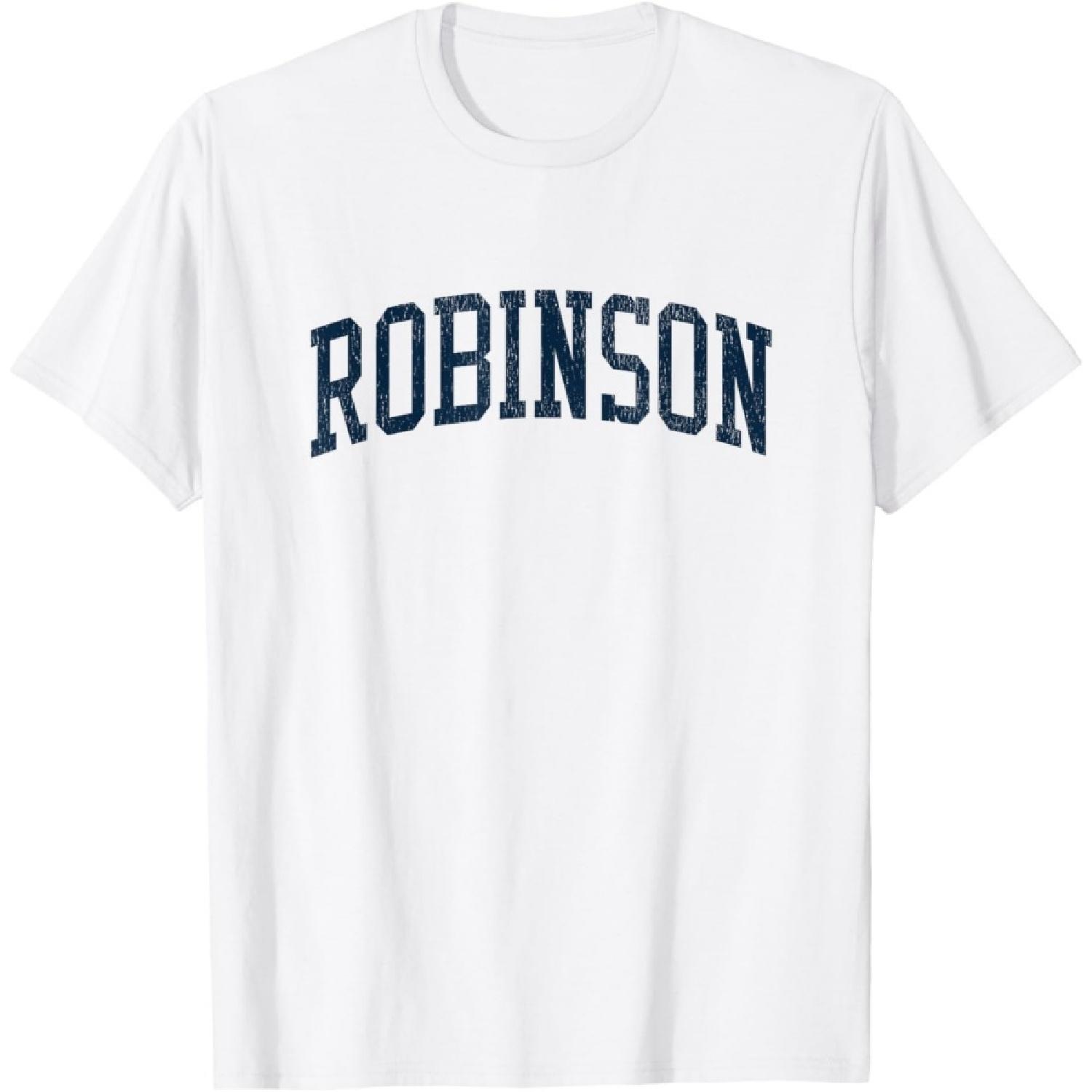 Robinson TX Vintage Athletic Sports JSN2 Navy Print T-Shirt S