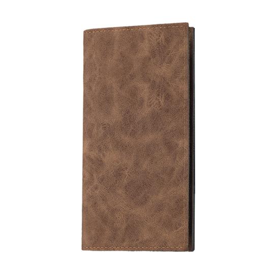 

Мужской кошелек двойного сложения, длинный кошелек с несколькими отделениями для карт, держатель для кредитных карт коричневый