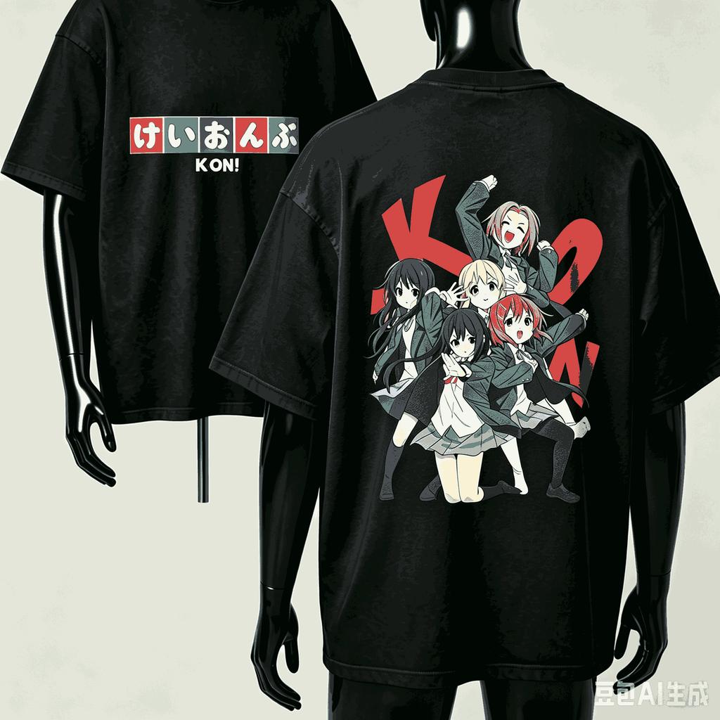 K-On! Anime-Liebhaber T-Shirt Harajuku Baumwolle Neues Modell High Street Retro Oversized Unisex Klassisch