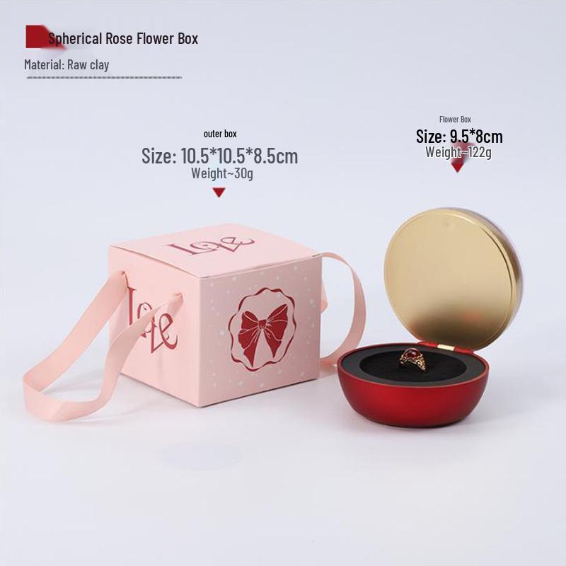 Luxury Valentine's Gift Box: Soap Rose, Necklace & Ring Display for Romantic Gesture