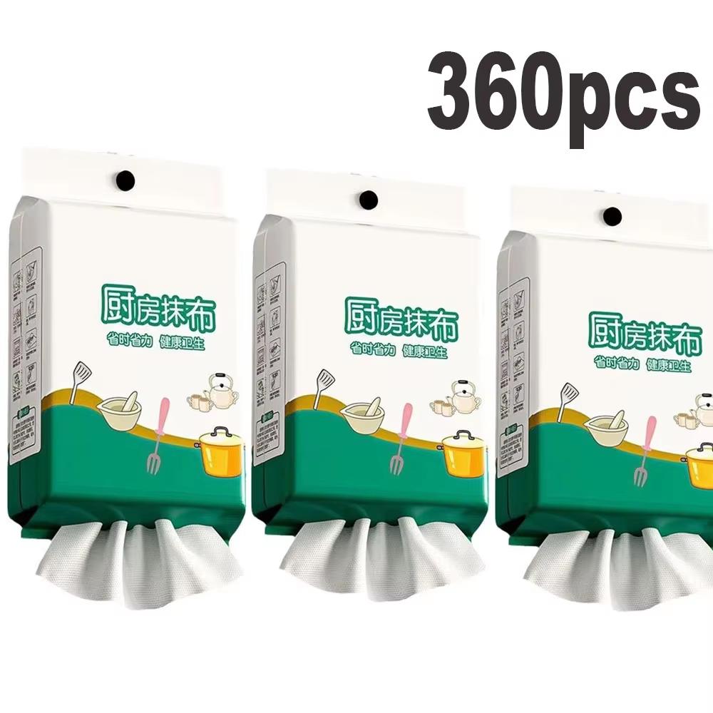 120~360pcs Kitchen Disposable Rags wall Hanging Thicken Non-Woven Cleaning Cloths Washing Dishcloths Paper Towels Scouring Pads