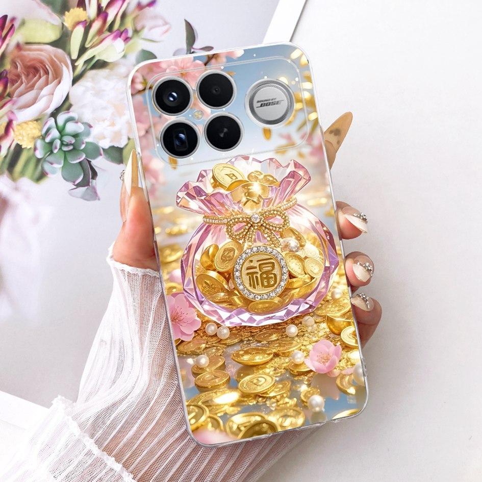 For Xiaomi POCO F8 Ultra Case Luxury Dragon Cartoon Transparent TPU Protection Cover For Poco F8 Pro Ultra PocoF8 Pro Soft Funda