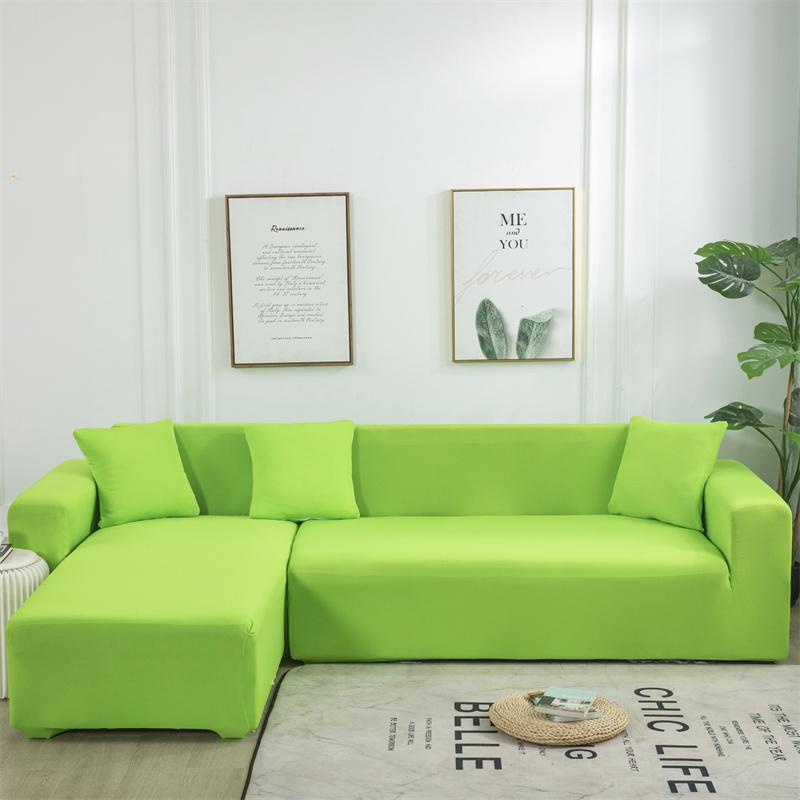 Solid Color Sofa Covers for Living Room Elastic Corner Couch Cover L Shaped Chaise Longue Slipcovers Chair Protector Home Decor