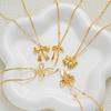5Pcs/Set Bow Pendant Necklaces Elegant Bow Knot Charm Choker Necklaces Dainty Layering Chain Necklace Gift for Women Girls Friends