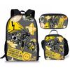 Hip Hop Youthful Novelty Murder Drones 3D Print 3pcs/Set Student Travel Bags Laptop Daypack Backpack Lunch Bag Pencil Case