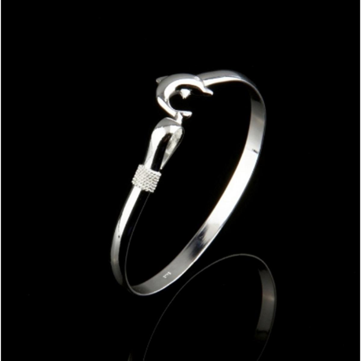 

Модная бижутерия посеребренный браслет-манжета с застежкой в виде дельфина для женщин