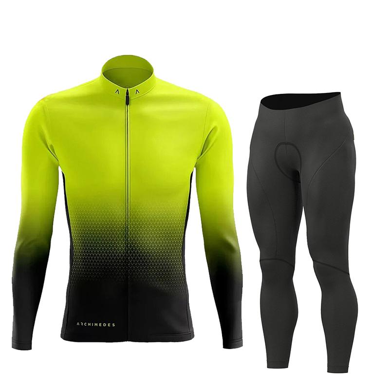 Men Spring Breathable Cycling Clothing Set Ropa Ciclismo Autumn Long Sleeve Outdoor Cycling Jersey Set MTB Bicycle Clothes