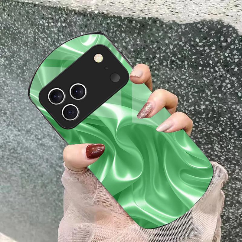 The golden silk of waves For iPhone 17 Air 16 15 14 Pro 13 Plus 12 mini 11 Pro Max XR X 7 8 Elliptical Tempered Glass Phone Case
