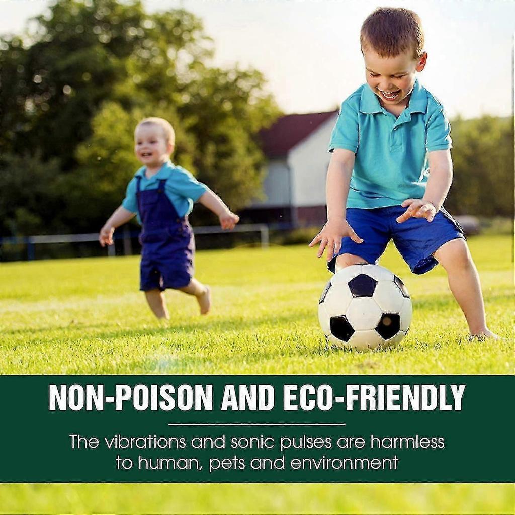 2 Pack Solar Mole Repellent - Snake Repellent - Weatherproof for Mole, Snake, Vole, Gopher and Other Animals