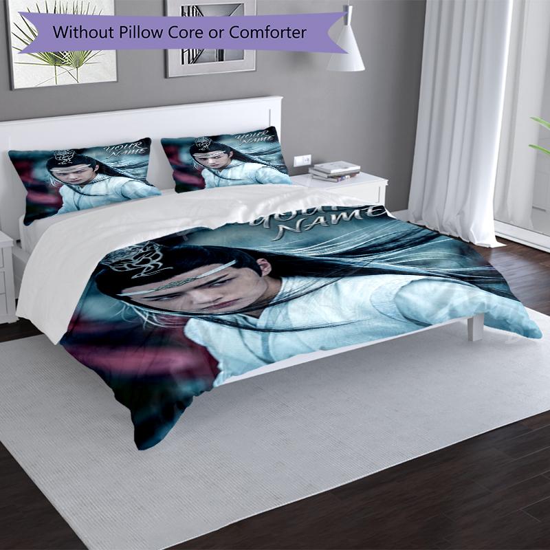 3pcs Custom Name Epic Warrior Printed Bedding Set Duvet Cover Closure Includes 1 Duvet Cover & 2 Pillowcases, Soft and Comfortable for All Seasons.