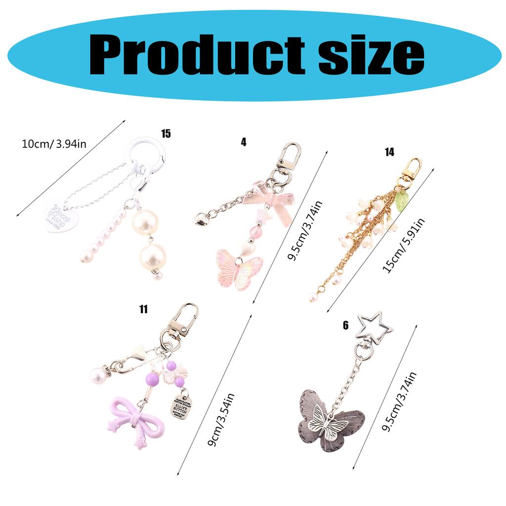 Bows Keychain Charms Wallet Bag Purse Keyring Pendant Charms Aesthetic Keychains Car Keyring Bag Charms Accessories