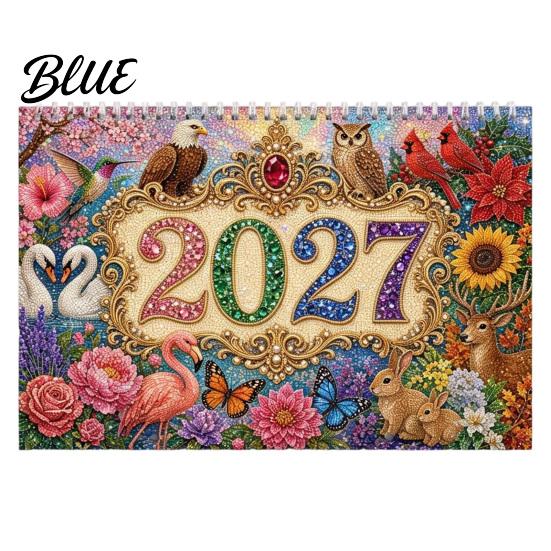DIY Sada Kalendáře 2027 Vzor Malby Diamond Art Nástěnný Kalendář Kamínek Drahokam 12 Ručně Vyráběný Plánovač Měsíční Plánovač Led. 2026-pro. Závěsný