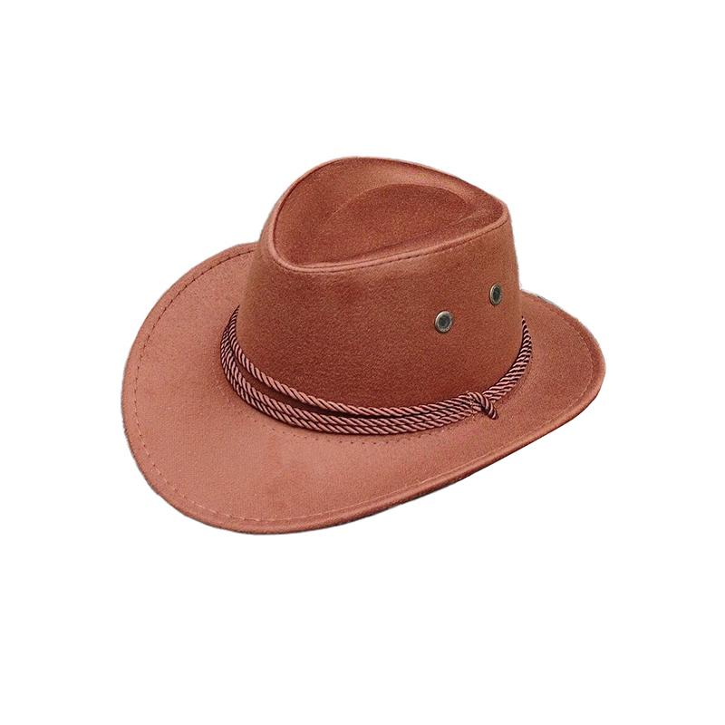Vintage Western Cowboy Hat Solid Color Basin Hat Wide Brim Jazz Hat Outdoor Sun Protection For Hiking Camping Riding