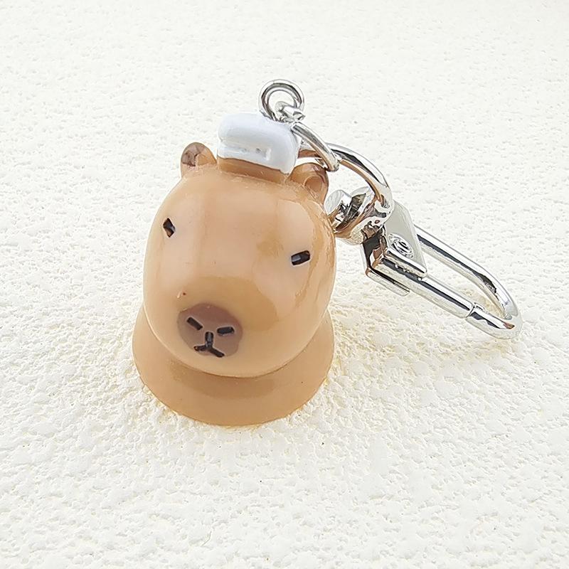 Kawaii 3D Capybara Keychain Cartoon Animal Keyring Bag Pendant Backpack Hanging Decoration Couple Key Holder Lovely Gifts
