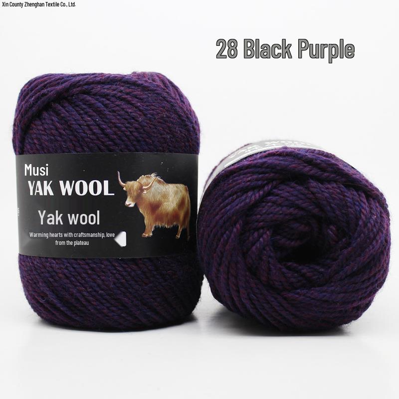 Yak Wool 3-Ply Hand-Knitted Medium-Thick Yarn for Sweaters, Coats, Scarves, and Hats (DIY).
