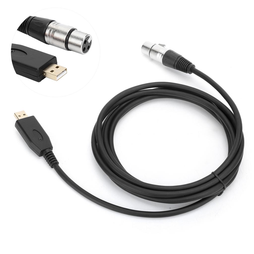 Profesionální USB samec na XLR samice Mikrofonový propojovací kabel USB MIC kabel Příslušenství 200cm